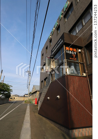 Aomori, Oma, Scenery with a Maru Post Box (in front of Sun Hotel Oma) 137244253