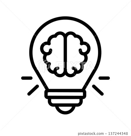 brain idea icon outline vector illustration brain idea icon outline vector illustration 137244348