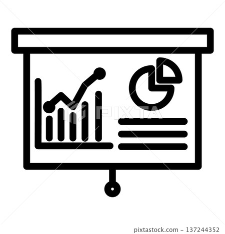 presentation icon outline vector illustration 137244352
