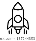 rocket icon outline vector illustration rocket icon outline vector illustration 137244353