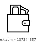 wallet line icon vector illustration wallet line icon vector illustration 137244357