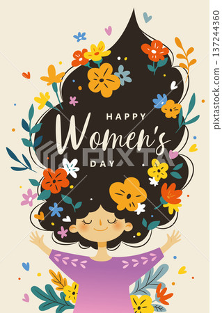 38 Women's Festival hand-drawn style card flat print design of women's festival calendar, also applicable to Mother's Day, Anniversary day direct public notice material 38 Women's Festival hand-drawn style card flat print design of women's festival calendar, also applicable to Mother's Day, Anniversary day direct public notice material 137244360