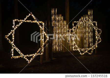 Bamboo lanterns at Kumano Shrine in Takumi Village, Gunma 137245516