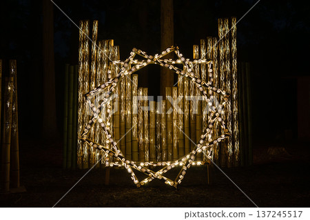Bamboo lanterns at Kumano Shrine in Takumi Village, Gunma Bamboo lanterns at Kumano Shrine in Takumi Village, Gunma 137245517