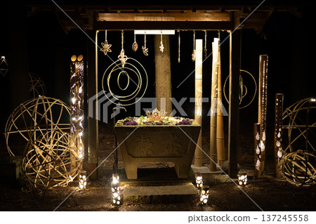 群馬縣拓海村熊野神社的竹燈籠 137245558