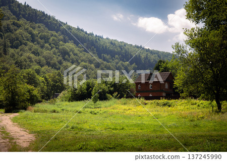Countryside House in a Green Mountain Valley 137245990