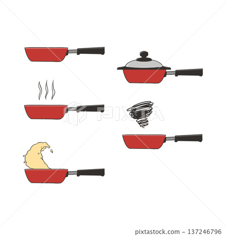 廚房裡的煎鍋套裝 137246796