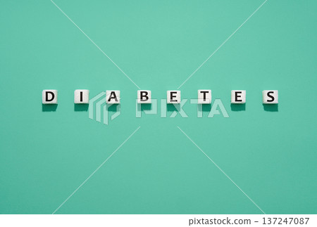 Diabetes word made from sugar cubes Diabetes word made from sugar cubes 137247087
