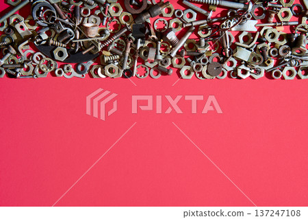 Metal hardware border with copy space Metal hardware border with copy space 137247108