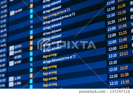 Airport flight information display ■Photography cooperation: Kansai International Airport (KIX) 137247118