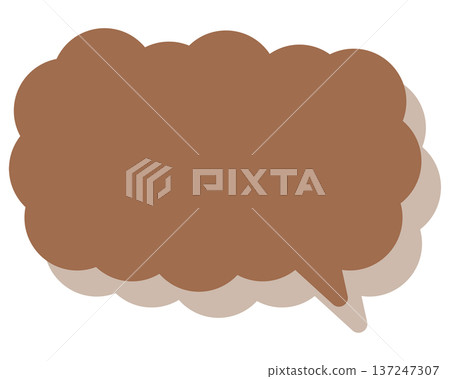 Simple color speech bubble, elongated cloud shape Simple color speech bubble, elongated cloud shape 137247307