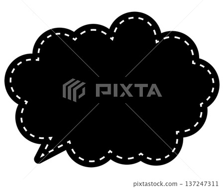 Simple color speech bubble with a rounded cloud shape Simple color speech bubble with a rounded cloud shape 137247311