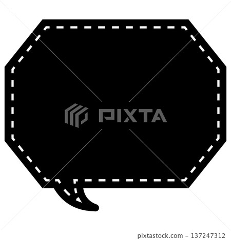 Simple color speech bubble - octagonal with corners Simple color speech bubble - octagonal with corners 137247312
