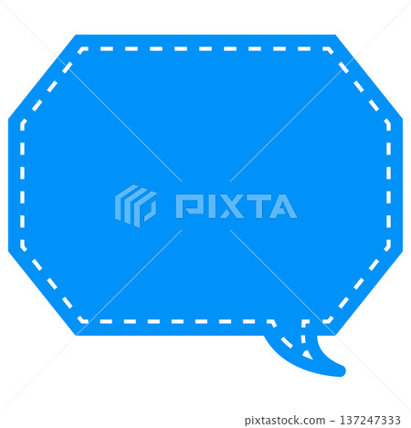 Simple color speech bubble - octagonal with corners Simple color speech bubble - octagonal with corners 137247333