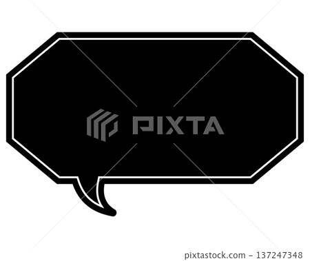 Simple color speech bubble, elongated cloud shape 137247348