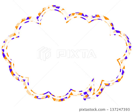 Stained glass style speech bubble, triangular pattern, rounded cloud shape Stained glass style speech bubble, triangular pattern, rounded cloud shape 137247393
