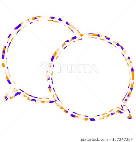 Stained glass style speech bubble, triangular pattern, overlapping conversation Stained glass style speech bubble, triangular pattern, overlapping conversation 137247394