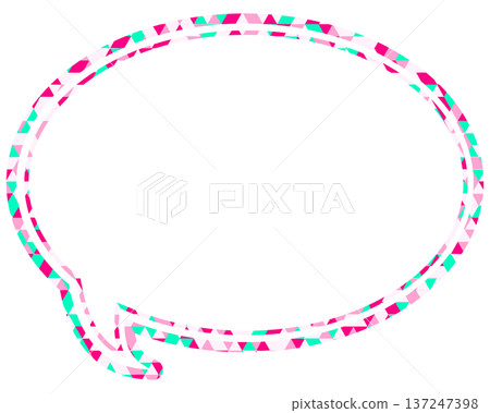 Stained glass style speech bubble, triangular pattern, round shape Stained glass style speech bubble, triangular pattern, round shape 137247398