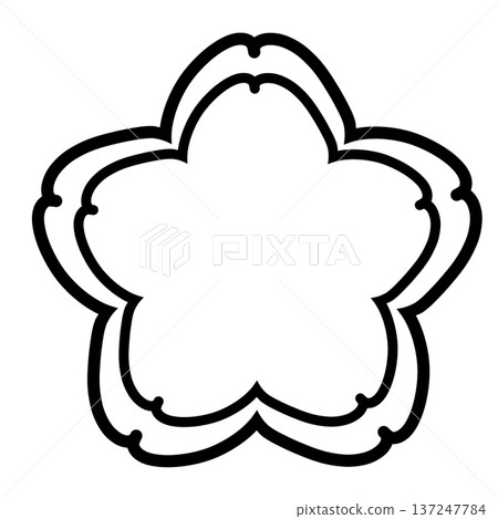 Black double line cherry blossom shaped frame Black double line cherry blossom shaped frame 137247784