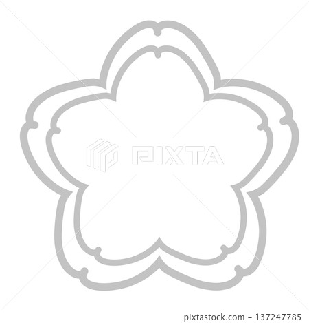 Gray double line cherry blossom shaped frame Gray double line cherry blossom shaped frame 137247785