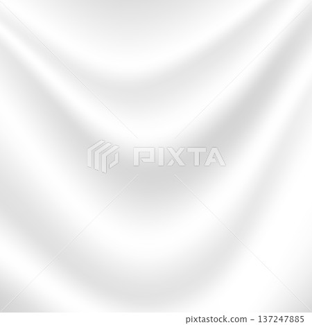 Vector white silk fabric background with soft overlay wavy folds. 137247885