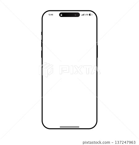 Isolated vector smartphone mockup with screen features Isolated vector smartphone mockup with screen features 137247963