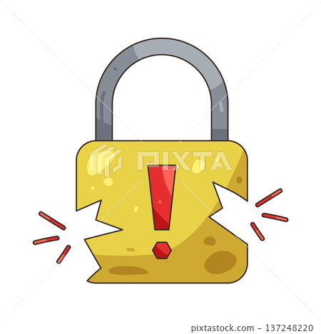 Illustration of Broken padlock 137248220