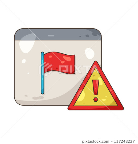 Illustration of Warning flag 137248227