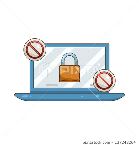 Illustration of Blocked laptop Illustration of Blocked laptop 137248264
