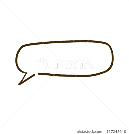 Hand-drawn simple speech bubble horizontal 137248648