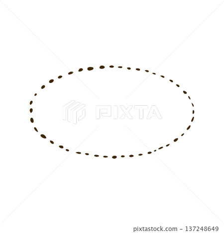 Hand-drawn simple speech bubble dotted circle Hand-drawn simple speech bubble dotted circle 137248649