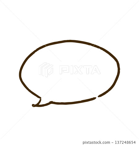 手繪簡單對話框橫向橢圓 手繪簡單對話框橫向橢圓 137248654