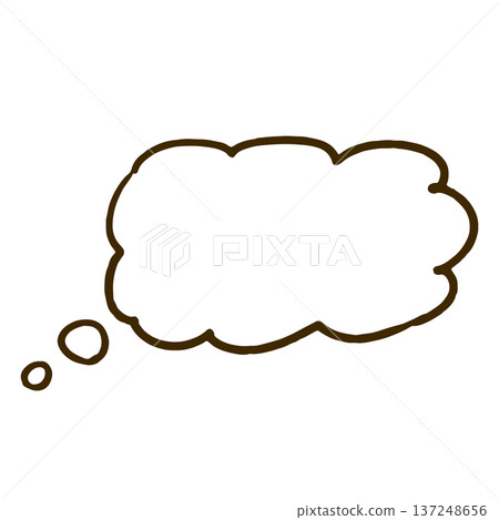Hand-drawn simple speech bubble cloud-shaped fantasy 137248656