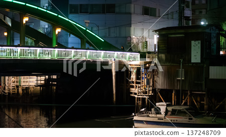 Night view of the Kanda River and the cityscape Night view of the Kanda River and the cityscape 137248709