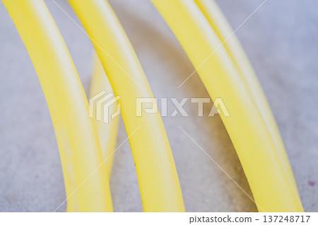 Yellow polyethylene pipe Yellow polyethylene pipe 137248717