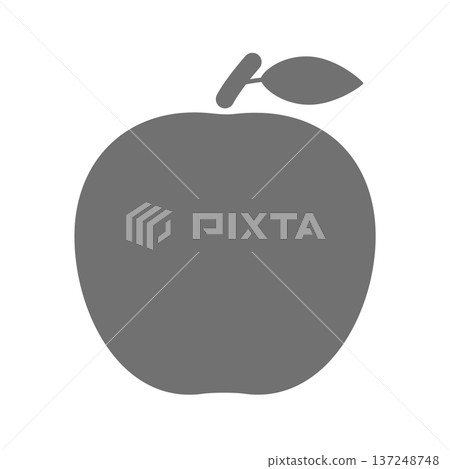 Simple apple icon Flat design of apple with leaf 137248748