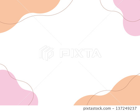 A simple frame illustration of two-color fluid shapes and lines (orange and pink) A simple frame illustration of two-color fluid shapes and lines (orange and pink) 137249237