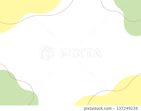 Simple frame illustration of two-color fluid shapes and lines (yellow and green) 137249238
