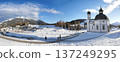 Winter panorama of Seefeld village with the church at sunset in in the Tyrolean Alps, Austria 137249295