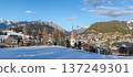 Winter panorama of Seefeld village with the church at sunset in in the Tyrolean Alps, Austria 137249301