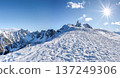 Panorama of winter landscape with snow covered Alps in Seefeld inTirol, Austria 137249306