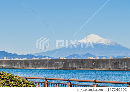 View of Mount Fuji from Yaizu Fishing Port in Yaizu City (Shizuoka Prefecture) 137249392