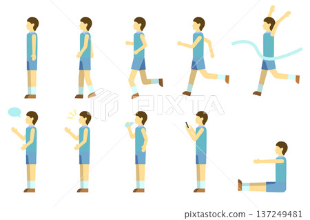 跑者圖示集 - 男性 137249481
