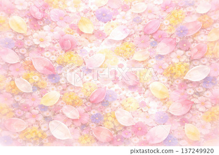 春花系列：僅用花瓣繪製的抽象春日背景 137249920