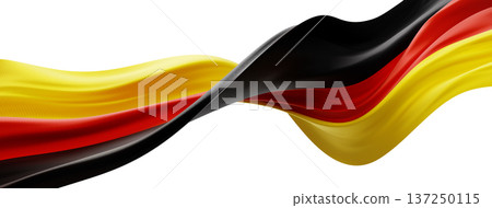 German flag ribbon flowing in the wind isolated on white background 3D render German flag ribbon flowing in the wind isolated on white background 3D render 137250115