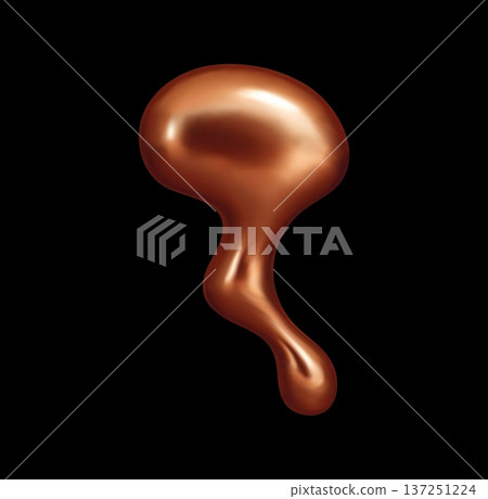 Copper metal drop, abstract shine shape of liquid blob. Realistic 3d vector smooth bronze futuristic structure with fluid texture. Molten soft metaball figure, flux bubble splash, metallic alloy form Copper metal drop, abstract shine shape of liquid blob. Realistic 3d vector smooth bronze futuristic structure with fluid texture. Molten soft metaball figure, flux bubble splash, metallic alloy form 137251224