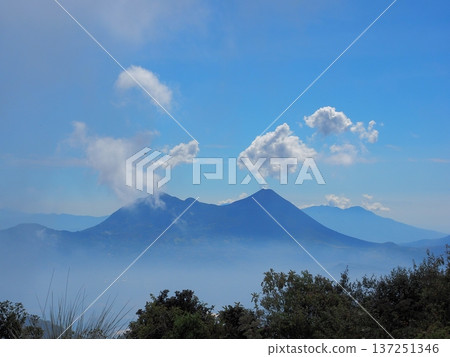 Acatenango and Fuego volcanoes side by side Acatenango and Fuego volcanoes side by side 137251346