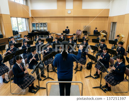 Members of the brass band playing together Members of the brass band playing together 137251397