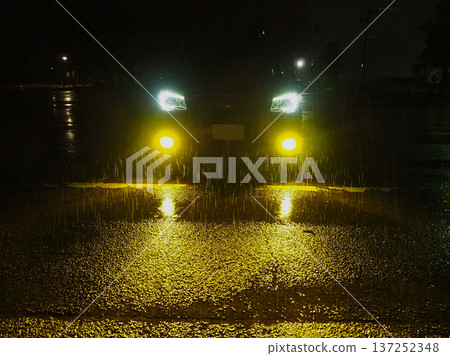 Yellow fog lights are useful in rainy weather Yellow fog lights are useful in rainy weather 137252348