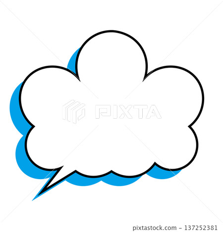 簡單的蓬鬆雲朵狀對話框（白色背景） 137252381